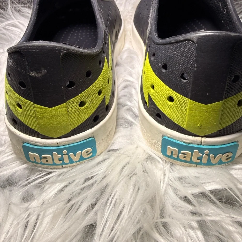 Native Kids Black Water Shoes with Neon Yellow Accent